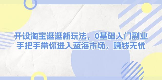 开设淘宝逛逛新玩法，0基础入门副业，手把手带你进入蓝海市场，赚钱无忧-搞个副业
