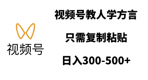 视频号教人学方言，只需复制粘贴，日入多张-搞个副业