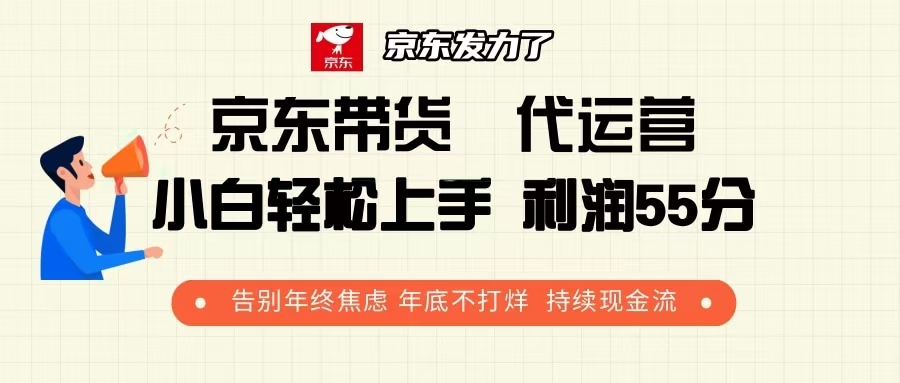 京东带货 代运营 利润55分 告别年终焦虑 年底不打烊 持续现金流-搞个副业