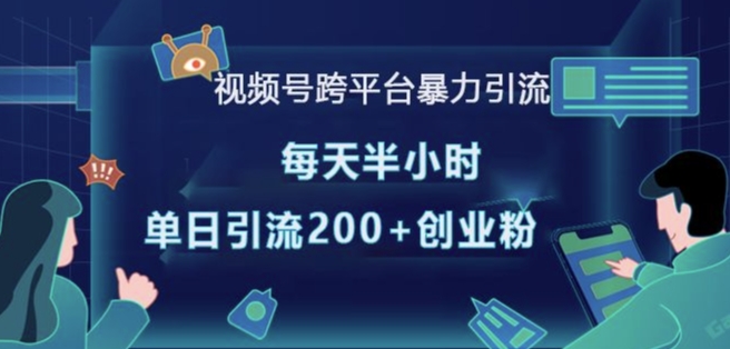 视频号跨平台暴力引流，每天半小时，单日引流200+精准创业粉-搞个副业