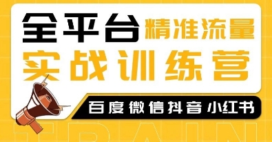 全平台精准流量实战训练营，百度微信抖音小红书SEO引流教程-搞个副业