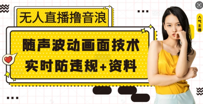 无人直播撸音浪+随声波动画面技术+实时防违规+资料【揭秘】-搞个副业