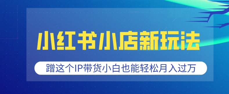 小红书小店新玩法，蹭这个IP带货，小白也能轻松月入过W【揭秘】-搞个副业