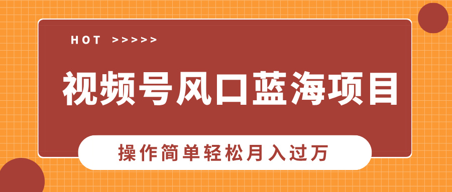 视频号风口蓝海项目，中老年人的流量密码，操作简单轻松月入过万-搞个副业