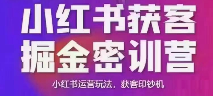 小红书获客掘金线下课，录音+ppt照片，小红书运营玩法，获客印钞机-搞个副业