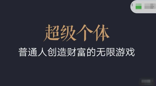 超级个体2024-2025翻盘指南，普通人创造财富的无限游戏-搞个副业