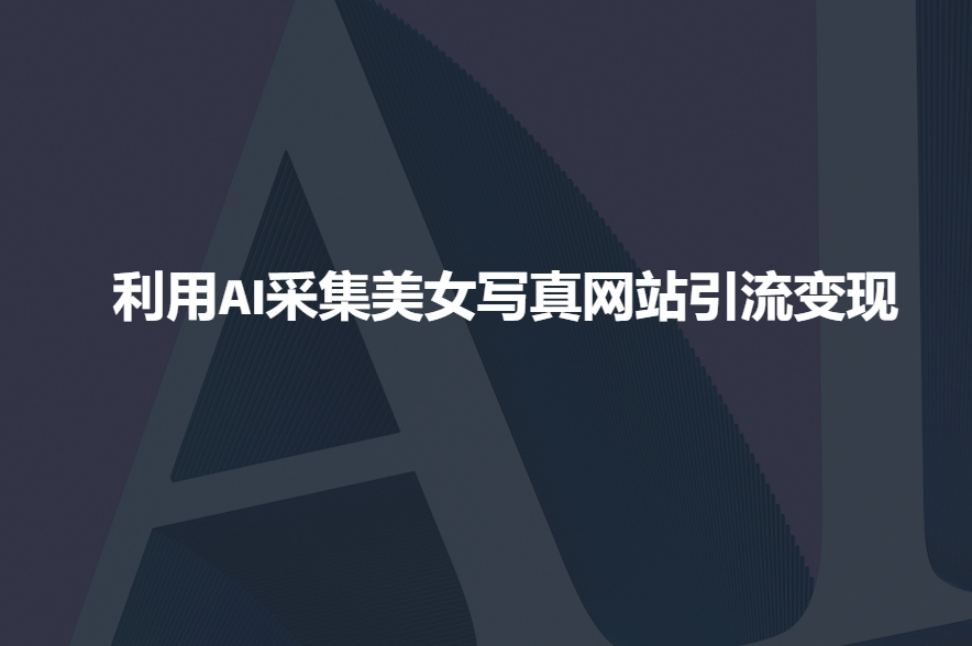 利用AI采集美女写真网站引流变现，引流嘎嘎的-搞个副业