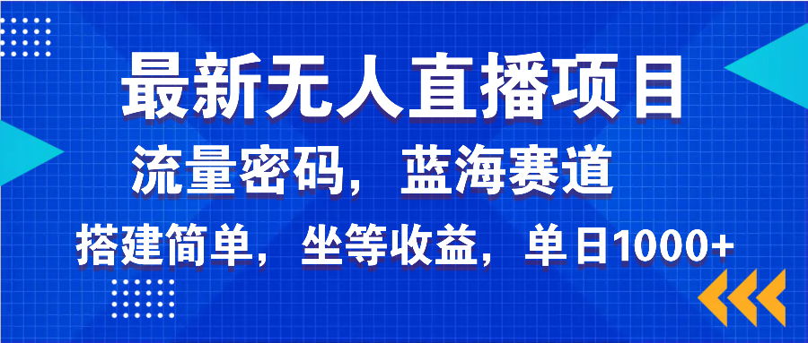 最新无人直播项目—美女电影游戏，轻松日入3000+，蓝海赛道流量密码，…-搞个副业
