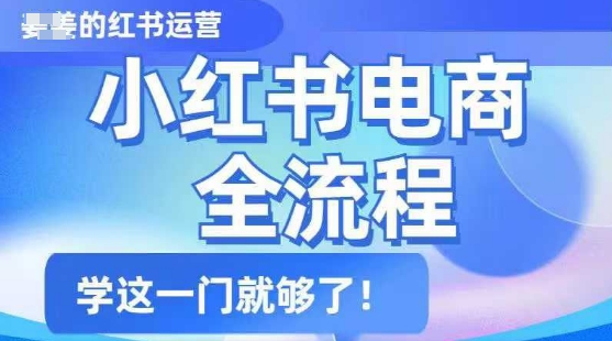 小红书电商全流程，精简易懂，从入门到精通，学这一门就够了-搞个副业
