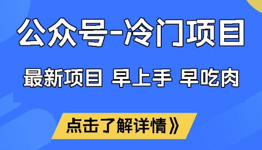 公众号冷门赛道，早上手早吃肉，单月轻松稳定变现1W【揭秘】-搞个副业