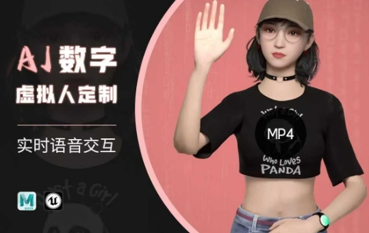 Ai数字人虚拟(智能体)实时语音交互特训营，​自行定制超写实角色AI数字人交互技术-搞个副业