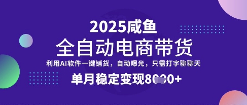全网首发【闲鱼全自动电商带货】三年磨一剑，一朝露锋芒，单月稳定变现8k+【揭秘】-搞个副业
