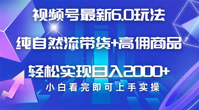 视频号带货最新6.0玩法，作品制作简单，当天起号，复制粘贴，轻松矩阵…-搞个副业