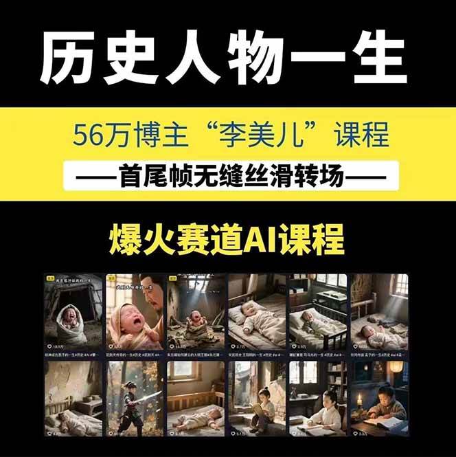 图片[1]-AI历史人物短视频创作，含IP打造、首尾帧无缝转场、智能体视频制作等核心教学内容-搞个副业