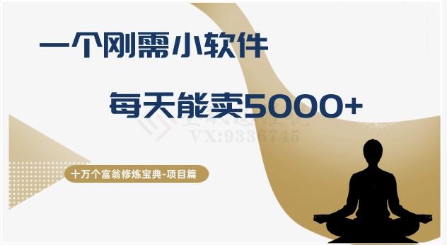 十万个富翁修炼宝典之17.一个刚需小软件，每天能卖5000+-搞个副业