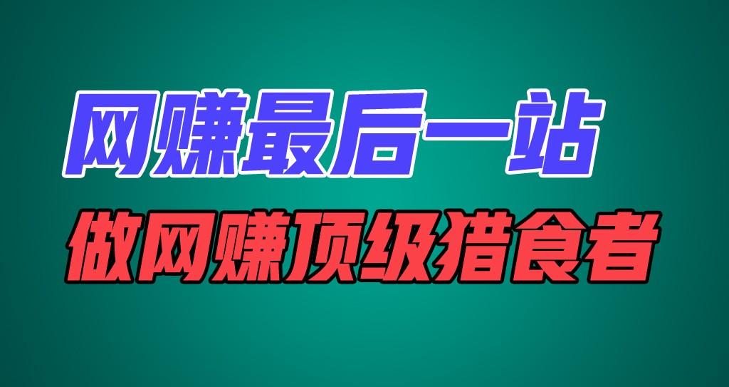 网赚最后一站，卖项目，做网赚顶级猎食者-搞个副业