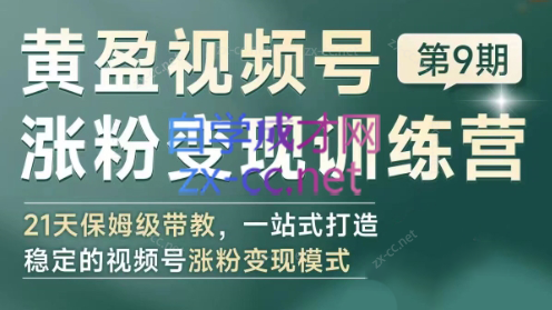 黄盈·视频号涨粉变现训练营-搞个副业