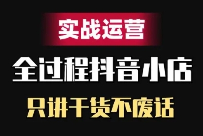 抖音小店精细化实战运营，只讲干货不废话-搞个副业