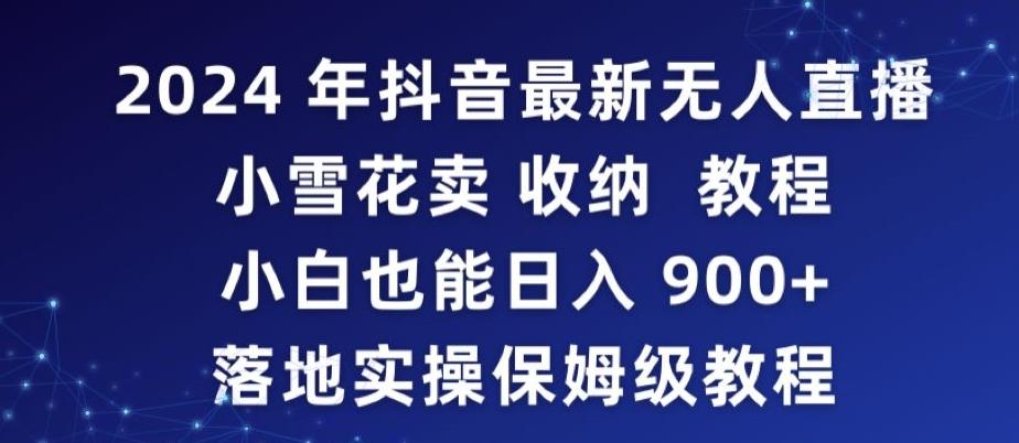2024年抖音最新无人直播小雪花卖收纳教程，小白也能日入900+落地实操保姆级教程【揭秘】-搞个副业