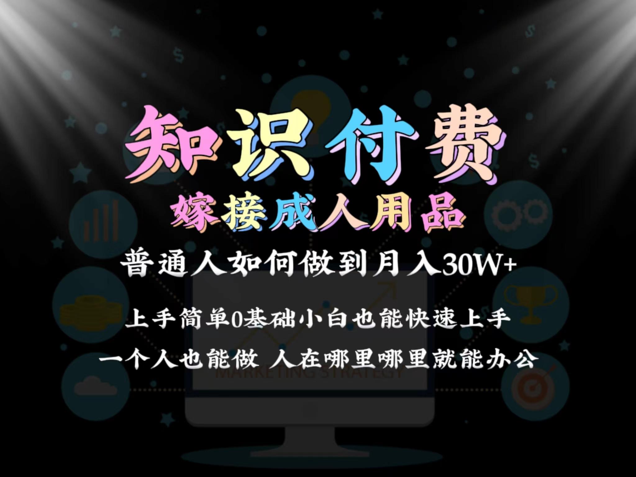 2024普通人做知识付费结合成人用品如何实现单月变现30w 保姆教学1.0-搞个副业