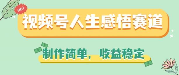视频号人生感悟赛道，制作简单，收益稳定【揭秘】-搞个副业