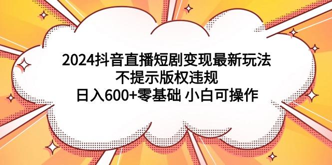 (9305期)2024抖音直播短剧变现最新玩法，不提示版权违规 日入600+零基础 小白可操作-搞个副业