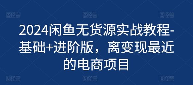2024闲鱼无货源实战教程-基础+进阶版，离变现最近的电商项目-搞个副业