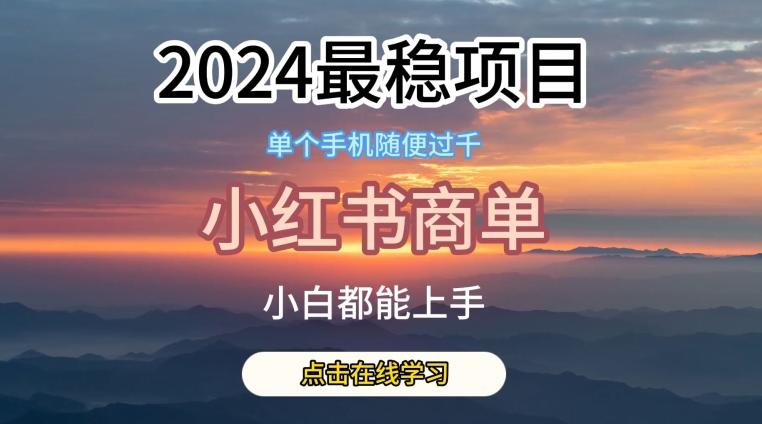 2024最稳蓝海项目，小红书商单项目，没有之一【揭秘】-搞个副业