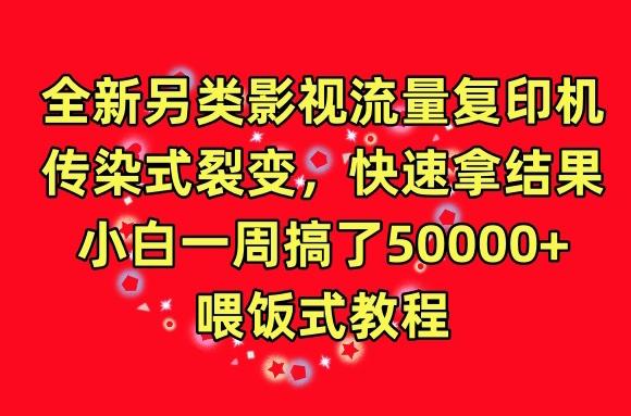 全新另类影视流量复印机，传染式裂变，快速拿结果，小白一周搞了50000+，喂饭式教程【揭秘】-搞个副业