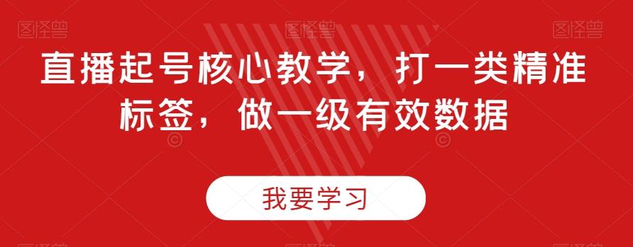 直播起号核心教学，打一类精准标签，做一级有效数据-搞个副业