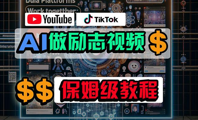 利用AI制作励志视频，在YouTube和TikTok赚钱，小白可做(附工具-搞个副业