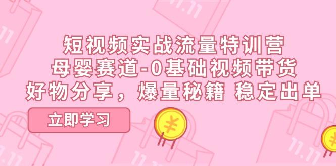 短视频实战流量特训营，母婴赛道-0基础带货，好物分享，爆量秘籍 稳定出单-搞个副业