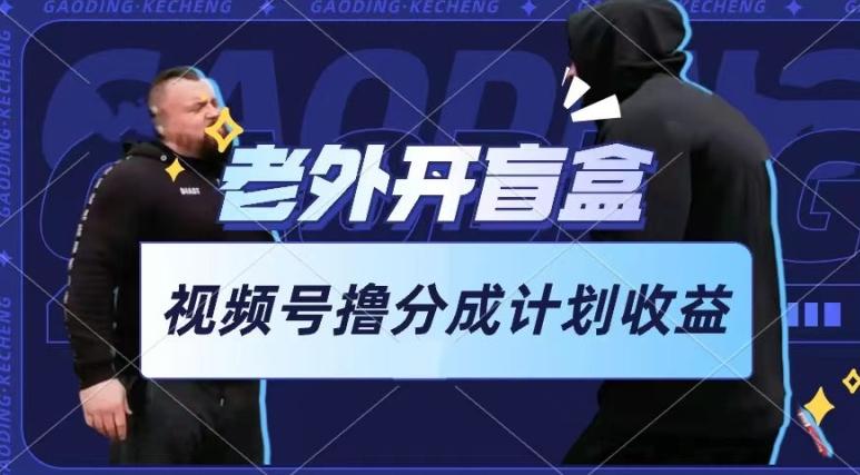 老外开盲盒视频，撸视频号分成计划收益，每天只需一小时，新手小白轻松上手【揭秘】-搞个副业