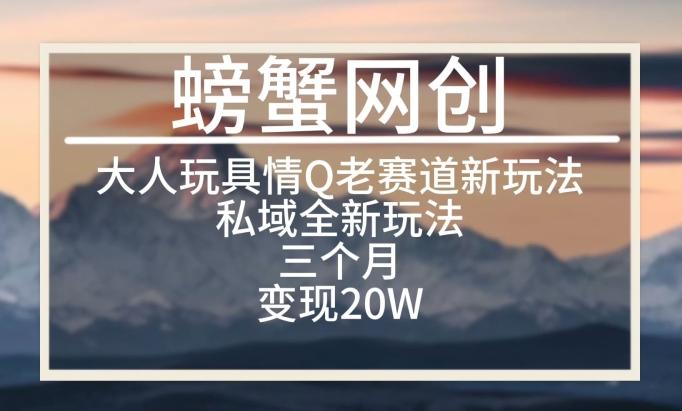 大人玩具情Q用品赛道私域全新玩法，三个月变现20W，老项目新思路【揭秘】-搞个副业