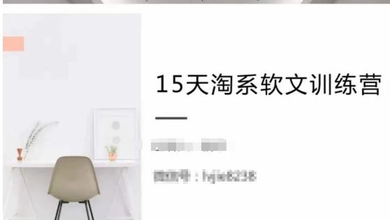15天淘系软文训练营，跟年入50万的淘系软文导师，学习月收过万的淘系软文-搞个副业