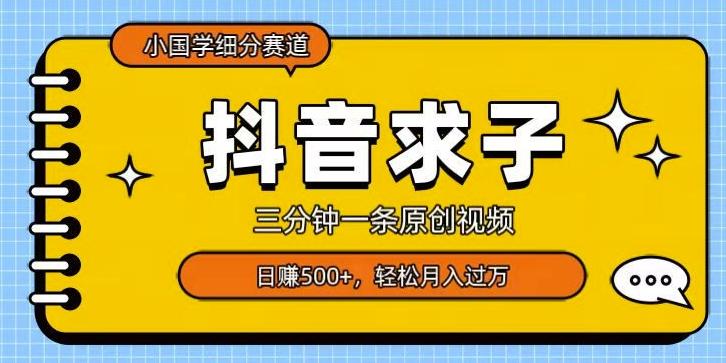 小国学细分赛道，三分钟一条原创视频，日赚500+，可矩阵复制-搞个副业
