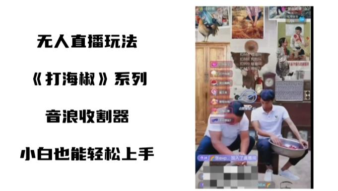 打海椒无人直播整蛊项目，小白轻松上手撸音浪收割器（教程+工具+素材）-搞个副业