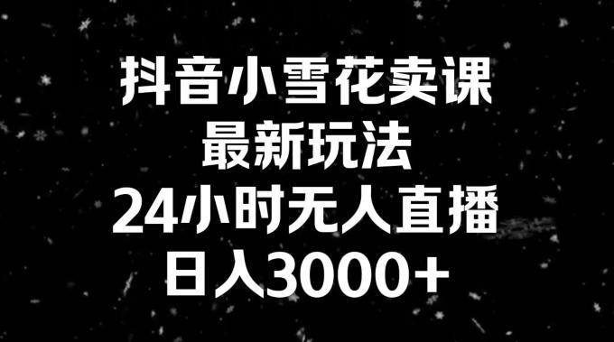 抖音小雪花卖课，24小时无人直播，日入3000+，小白也能轻松操作-搞个副业