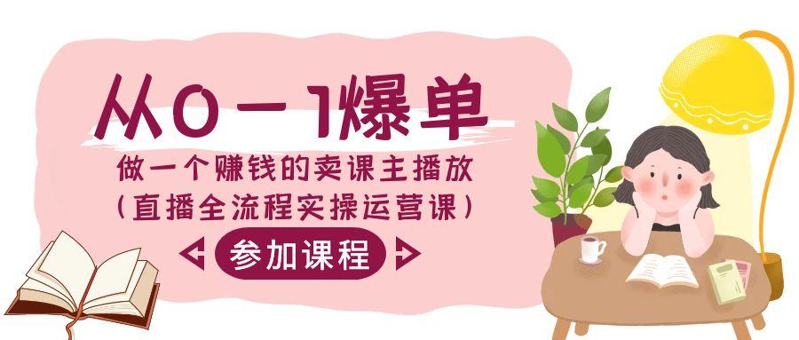 从0-1爆单做一个赚钱的卖课主播放(直播全流程实操运营课)-搞个副业
