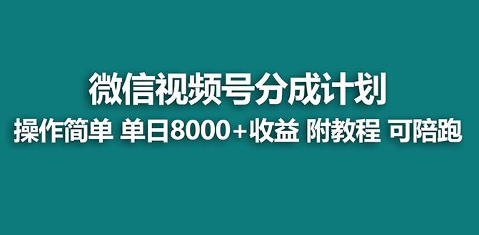 【蓝海项目】视频号分成计划最新玩法，单天收益8000+，附玩法教程，24年…-搞个副业