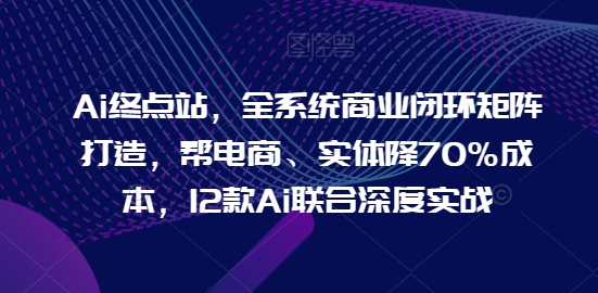 Ai终点站，全系统商业闭环矩阵打造，帮电商、实体降70%成本，12款Ai联合深度实战【0906更新】-搞个副业