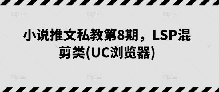 小说推文私教第8期，LSP混剪类(UC浏览器)-搞个副业