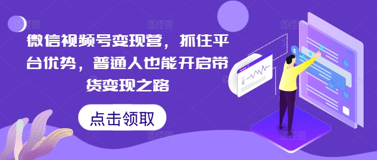 微信视频号变现营，抓住平台优势，普通人也能开启带货变现之路-搞个副业