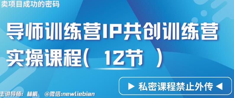 导师训练营3.0IP共创训练营私密实操课程(12节)-卖项目的密码成功秘诀【揭秘】-搞个副业