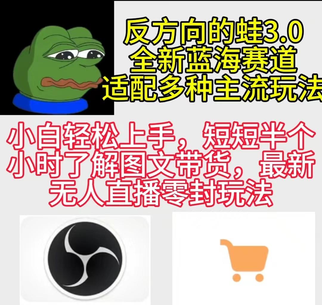 (9485期)反方向的蛙3.0，图文最新玩法，变现多元化，新蓝海项目，小白轻松上手-搞个副业