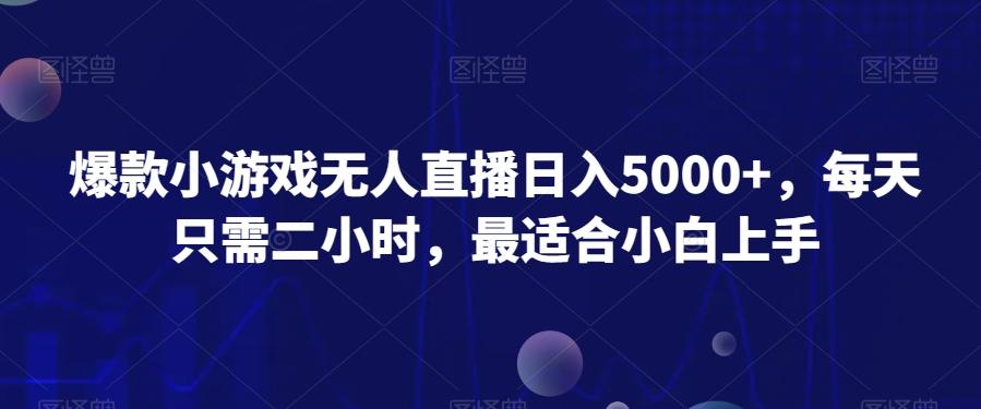 爆款小游戏无人直播日入5000+，每天只需二小时，最适合小白上手-搞个副业