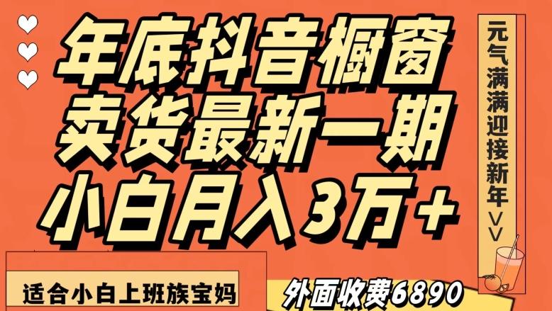 外面收费6890元年底抖音橱窗卖货最新一期，小白月入3万，适合小白上班族宝妈【揭秘】-搞个副业