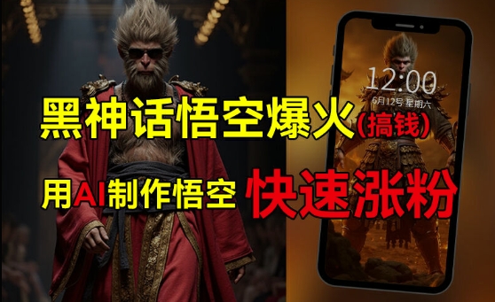 黑神话悟空爆火，已有人利用这波热点变现几十万，普通人也可用AI蹭上这波热度搞钱，有多重变现方法-搞个副业