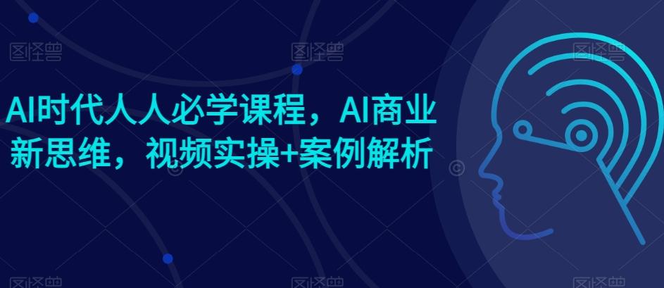 AI时代人人必学课程，AI商业新思维，视频实操+案例解析【赠AI商业爆款案例】-搞个副业