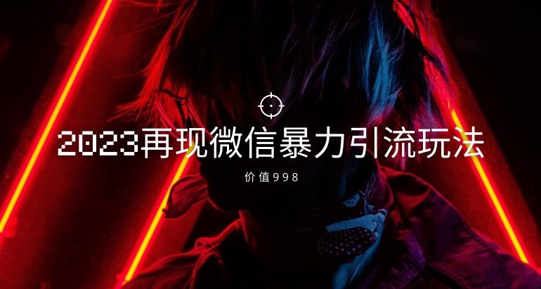 价值998元2023最新微信暴力引流玩法，日引流50-100+-搞个副业